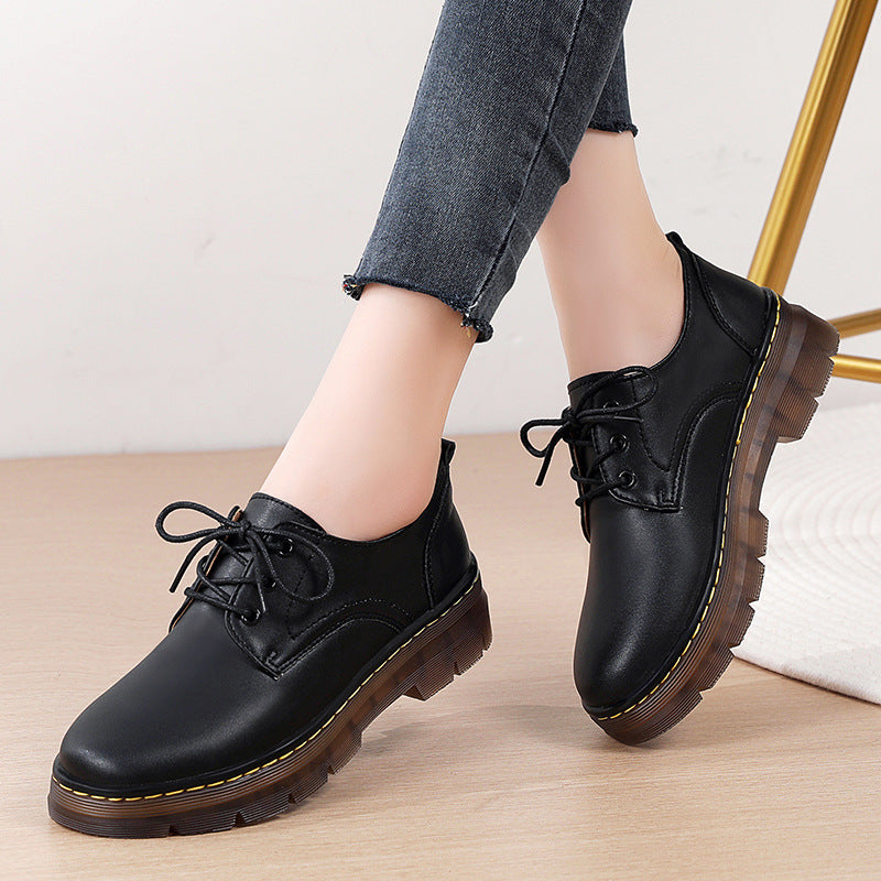 Soft-Soled British-Style Versatile Chunky-Heel Shoes
