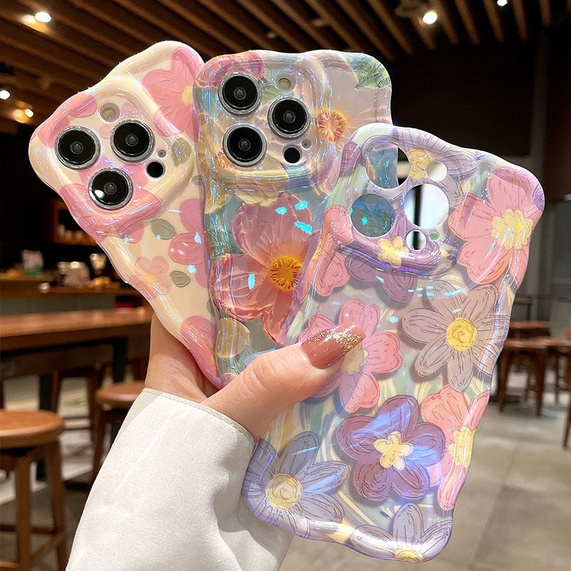 All-inclusive Drop-resistant Oil Painting Flower Soft Silicone Phone Case