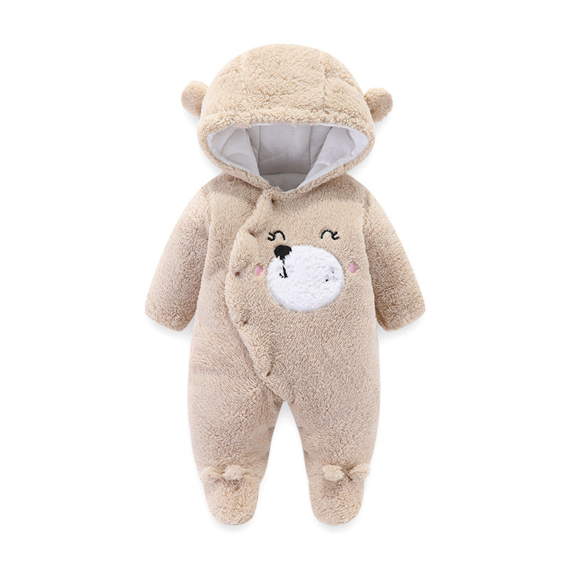 Season Baby Thickened Jumpsuit Shu Cotton Velvet Jumpsuit Newborn Winter Baby &amp; Kids Clothes Romper
