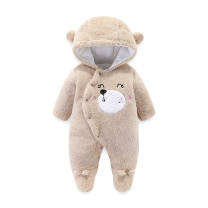 Season Baby Thickened Jumpsuit Shu Cotton Velvet Jumpsuit Newborn Winter Baby &amp; Kids Clothes Romper
