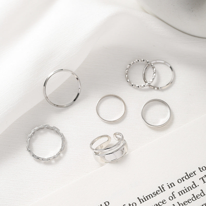 Seven-piece Ring Female Finger Ring Joint Index Finger Ring