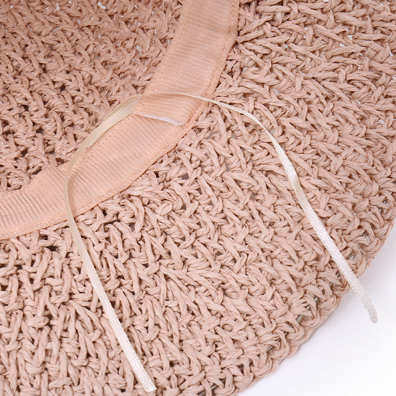 Simple Bow Japanese All-match Shade Straw Hat