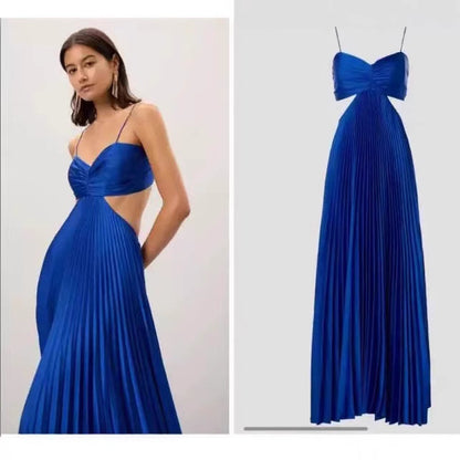 Party wear Slip Dress With Ties And Pleats