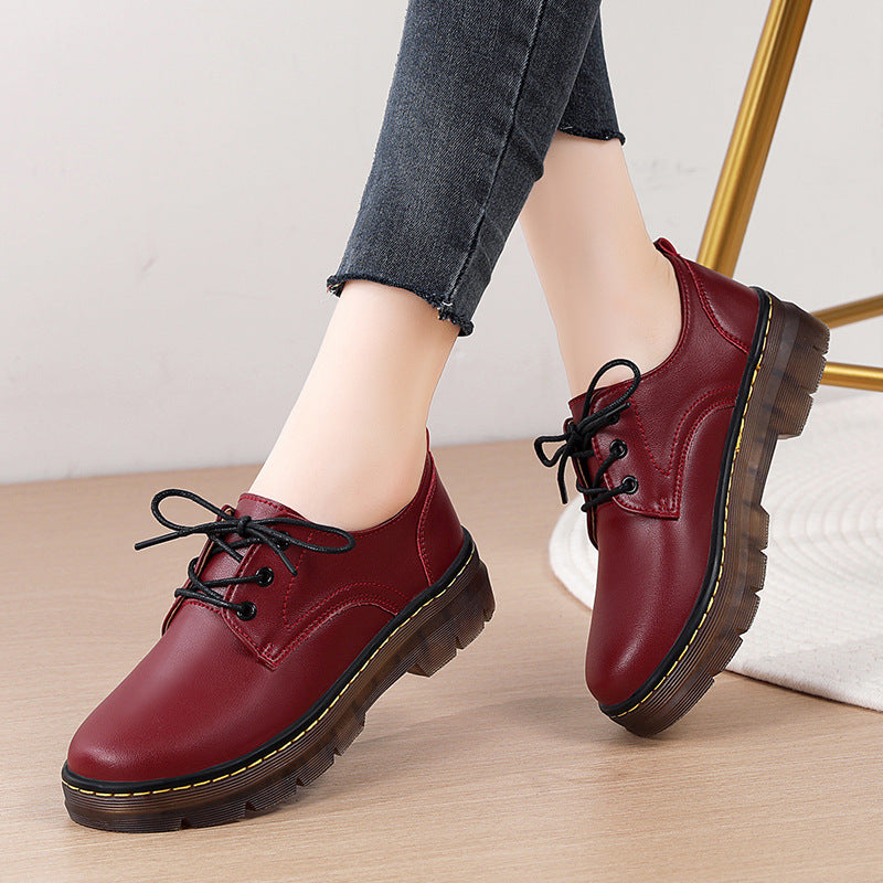 Soft-Soled British-Style Versatile Chunky-Heel Shoes