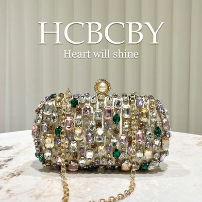 Luxurious Gold-colored Clutch With Dazzling Rhinestone Accents