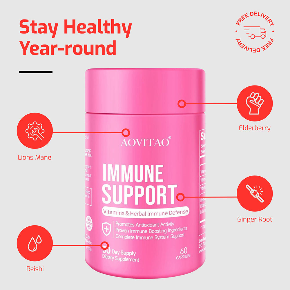 Natural Herbal Immune Defense Immunity Vitamins Supplement Booster And Mushroom Supplement With Lion&
