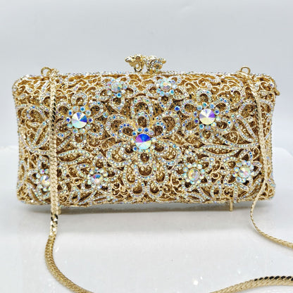 Full-Strass Evening Clutch With Diamond-Inlaid Design For Banquets