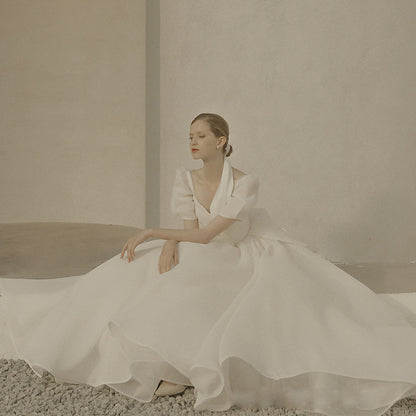 Super Xiansen White Simple Bridal Dress