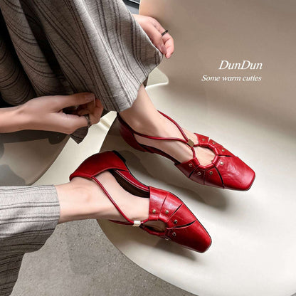 Handcrafted Full-Grain Leather Cage Sandals, Women&
