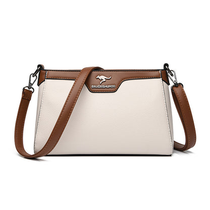 One Shoulder Soft Leather Small Square Stitching Women&