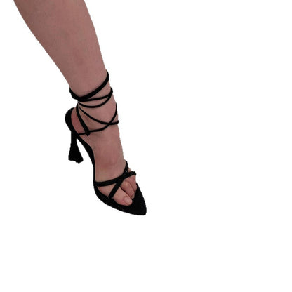High Heels Black Low-cut Sandals