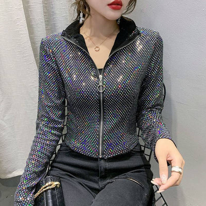 The Woman With The Short Coat Of Glitter