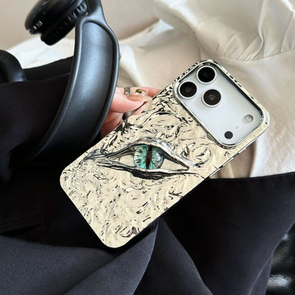 High-grade Electroplated Tin Paper Pattern Stereo Eyes Phone Case