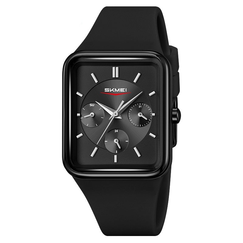 Multi Functional Square Silicone Waterproof Watch For Girls