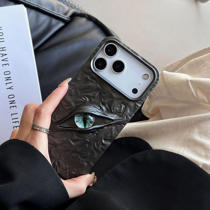 High-grade Electroplated Tin Paper Pattern Stereo Eyes Phone Case