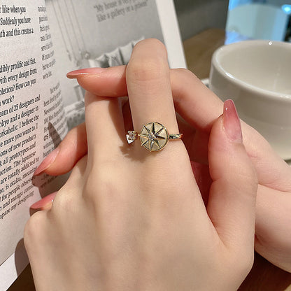Rotating Mansard Ring  Ring Rotatable Double Resin Zircon Ring