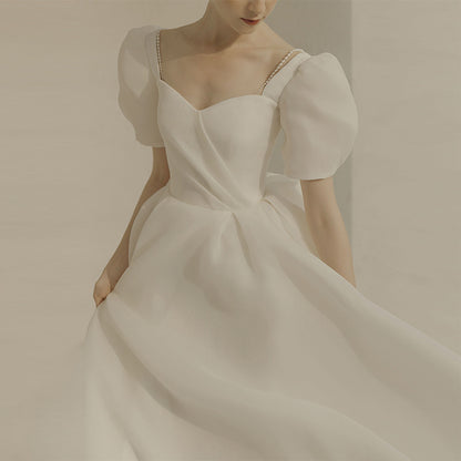 Super Xiansen White Simple Bridal Dress