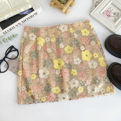Floral Sheath Mini Skirt For Women