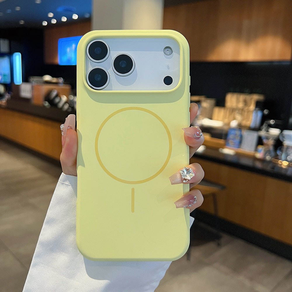 Simple Large Hole Fine Circle Silicone Magnetic Phone Case