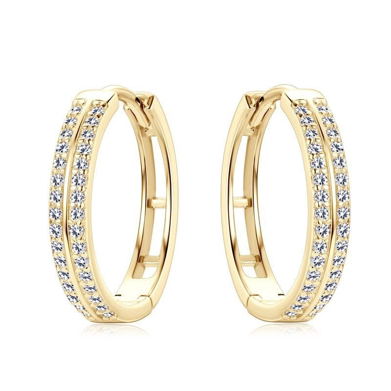 Straight Sterling Silver Earrings Moissanite New Ear Ring