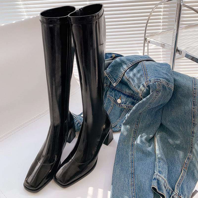 Korean Style Skinny High Boots Heel Single