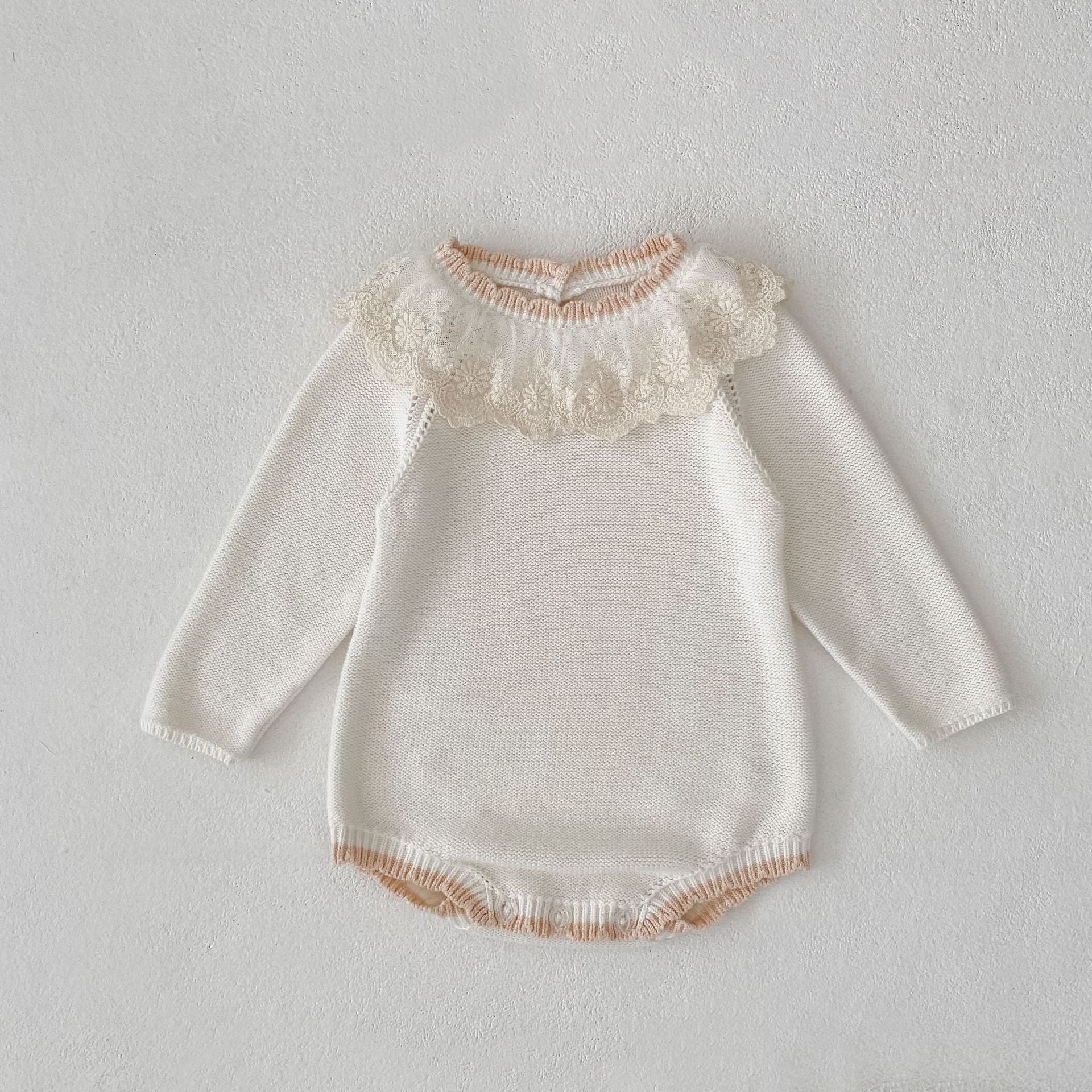 Autumn New Baby Lace Collar Knitted Long Sleeve