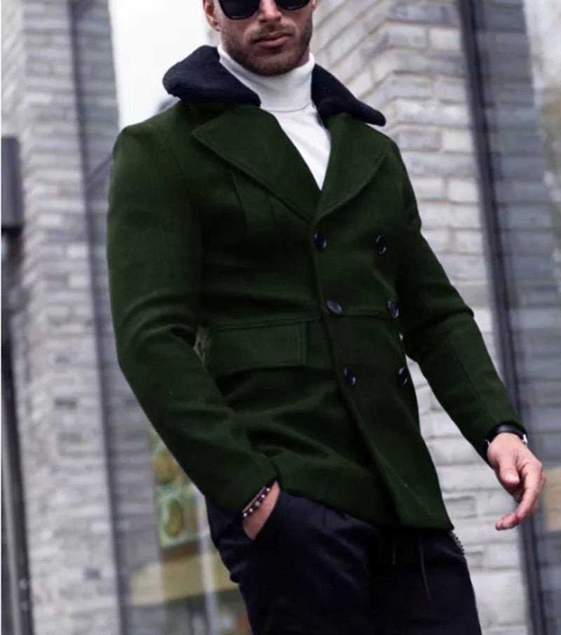 Fur Collar Coat Suit Coat Men&