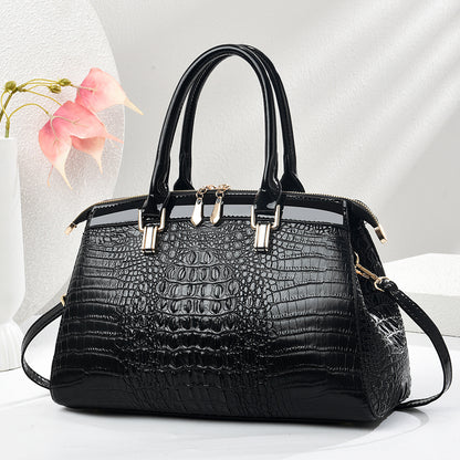 Patent Leather Large-Capacity Commuter Handbag Style