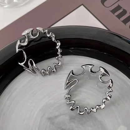 Elegant High Sense Irregular Metal Exaggerated Big Ear Ring