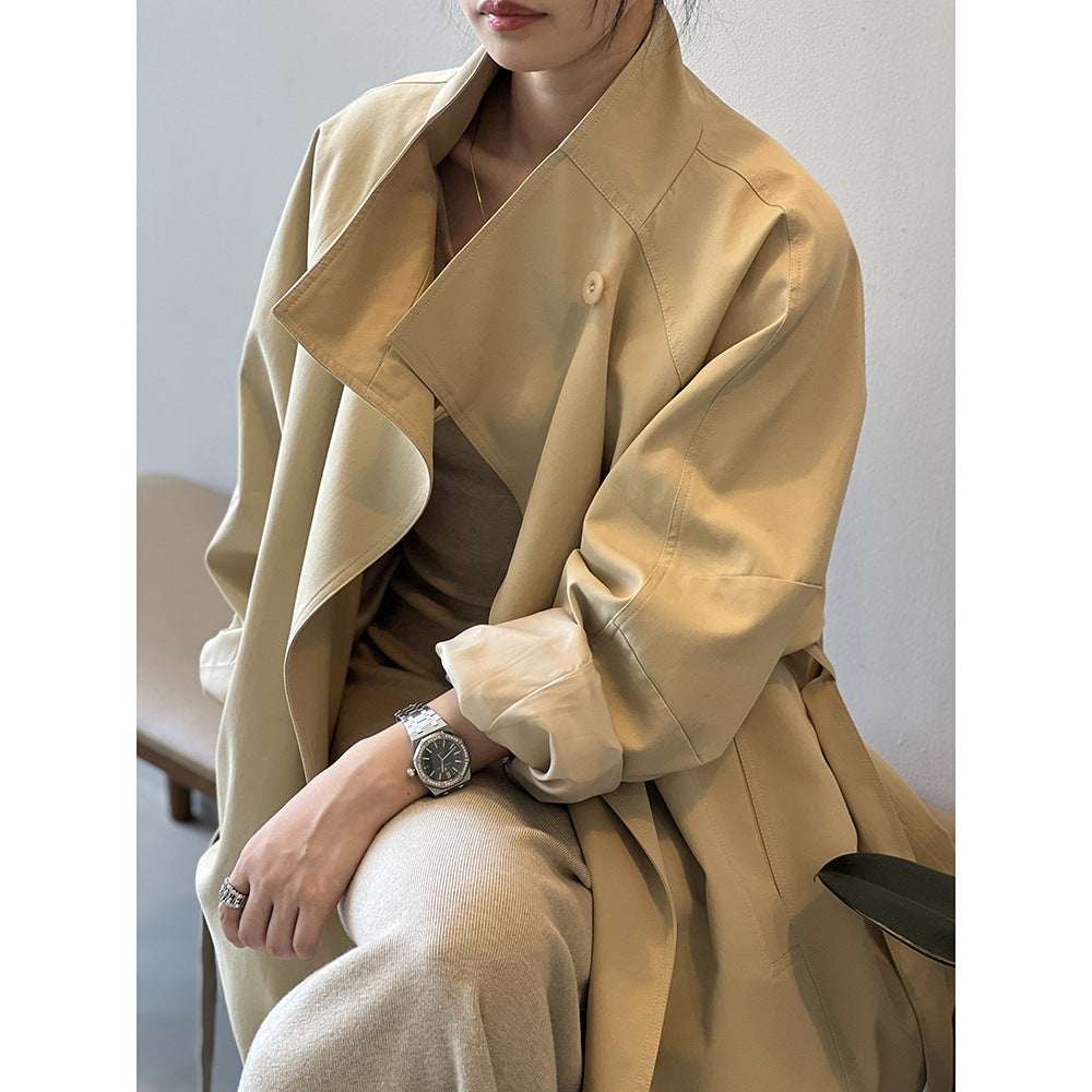 Retro Mid-length Windbreaker Women&