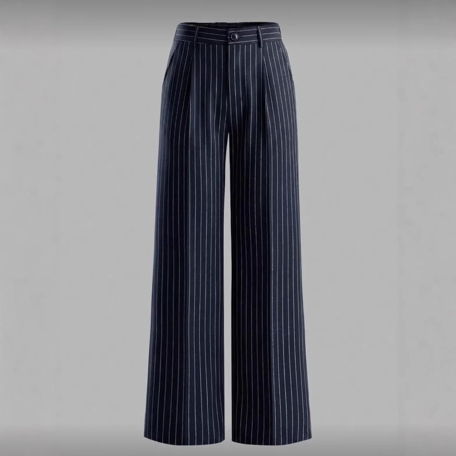 Versatile And Minimalist Striped High Waisted Straight Leg Women&