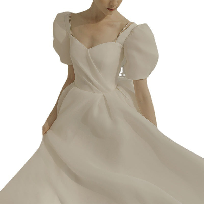 Super Xiansen White Simple Bridal Dress