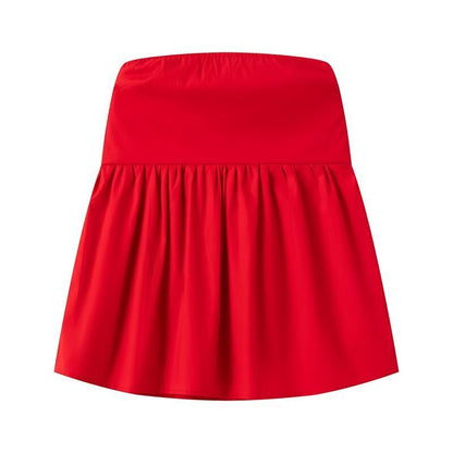 Summer Pure Color Tube-top Cropped Small Top