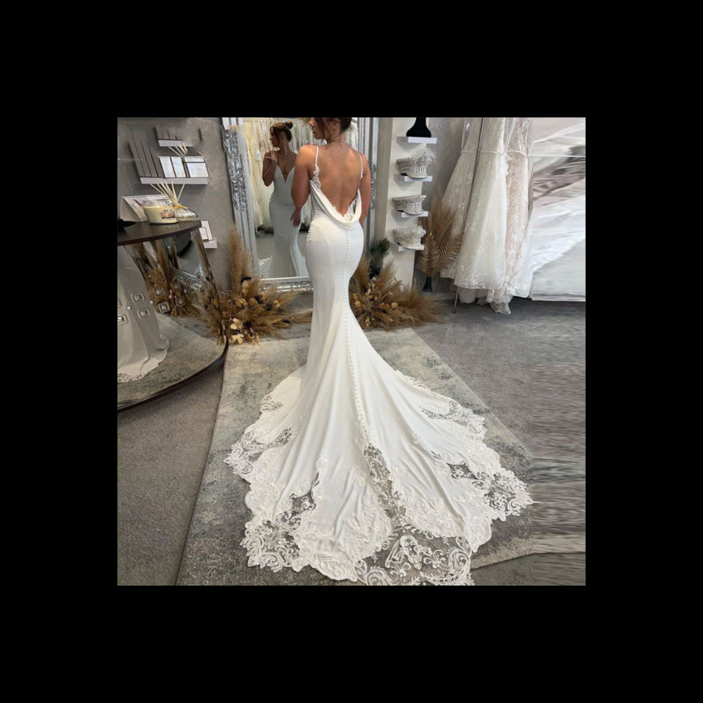 Bridal Backless Simple Satin Super Fairy Mori Style Trailing Strap Welcome Dress