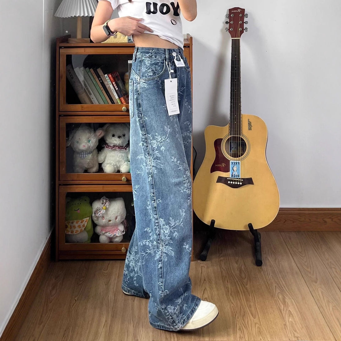 Loose-fitting Wide-leg Pants Retro Straight-leg Long Pants