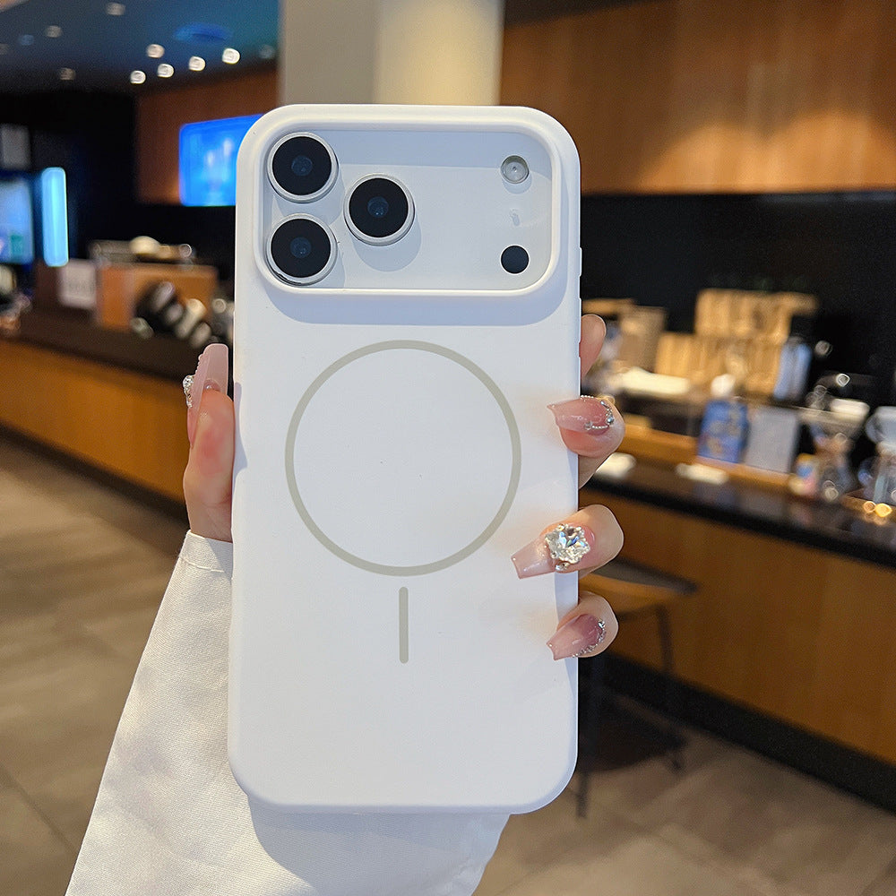 Simple Large Hole Fine Circle Silicone Magnetic Phone Case