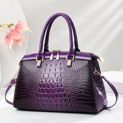 Patent Leather Large-Capacity Commuter Handbag Style