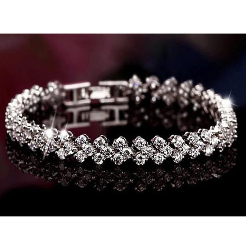 Roman Zircon Bracelet Temperament Personality Bracelet Female Fashion Simple Bracelet