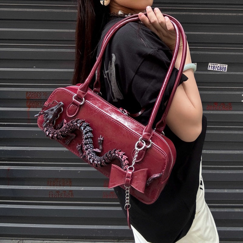 Bag Designer Model Red Dragon Niche High Sense Bowling Bag