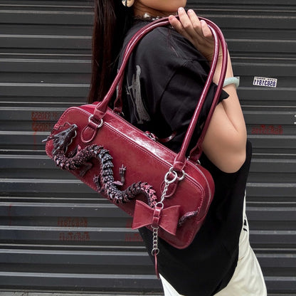 Bag Designer Model Red Dragon Niche High Sense Bowling Bag