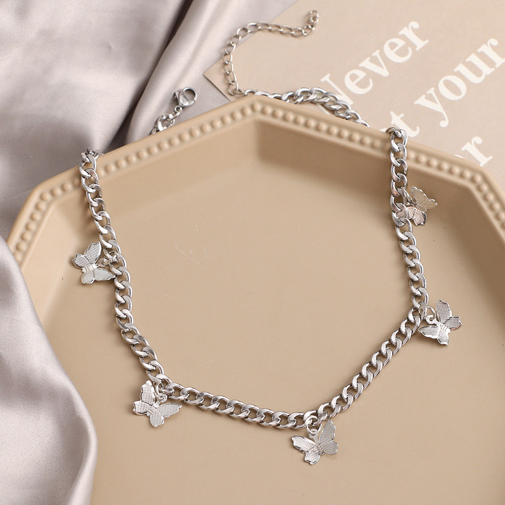 Punk Style Hip-hop  Di Butterfly Necklace Necklace