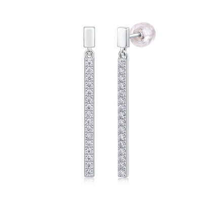Jumping Diamond Set Moissanite Silver Earrings Luxury Fashion Diamond Earrings Stud Earrings