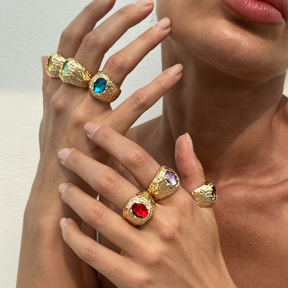 Geometric Diamond Diamond Ring Metal Ring