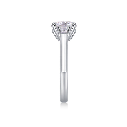 Large Diamond Ring Luxury Fashion Set Moissanite Silver Ring