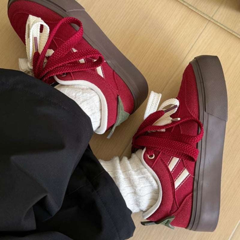 Thick-soled Skateboard Shoes Canvas Shoes Student Casual Versatile