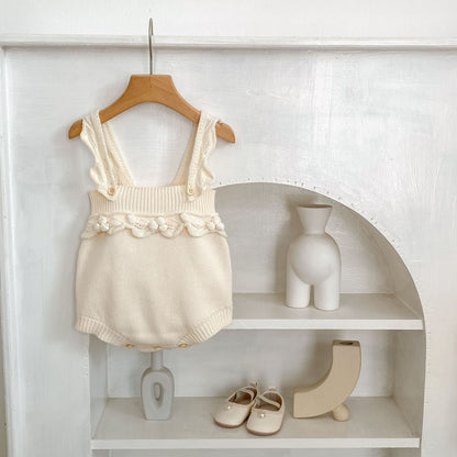 Infant Hand Crocheting Ball Strap Onesie
