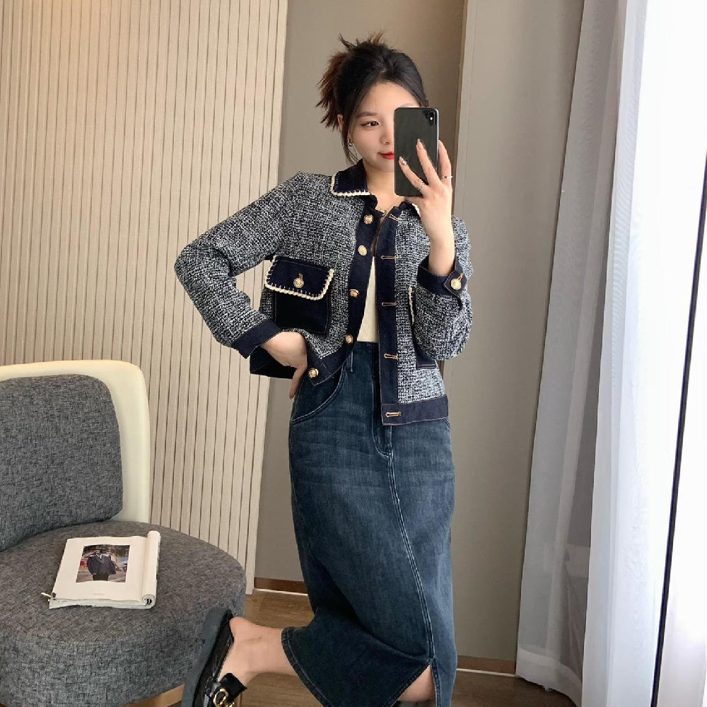 Short Lapel Small Fragrant Coat Top Woman
