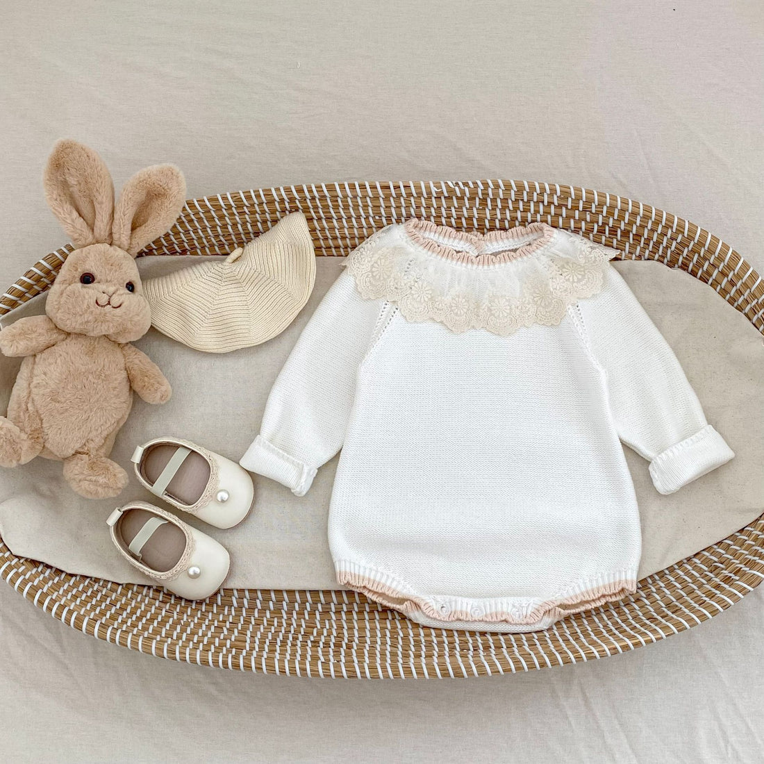 Autumn New Baby Lace Collar Knitted Long Sleeve