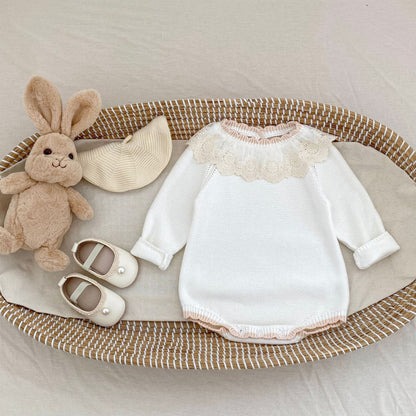 Autumn New Baby Lace Collar Knitted Long Sleeve