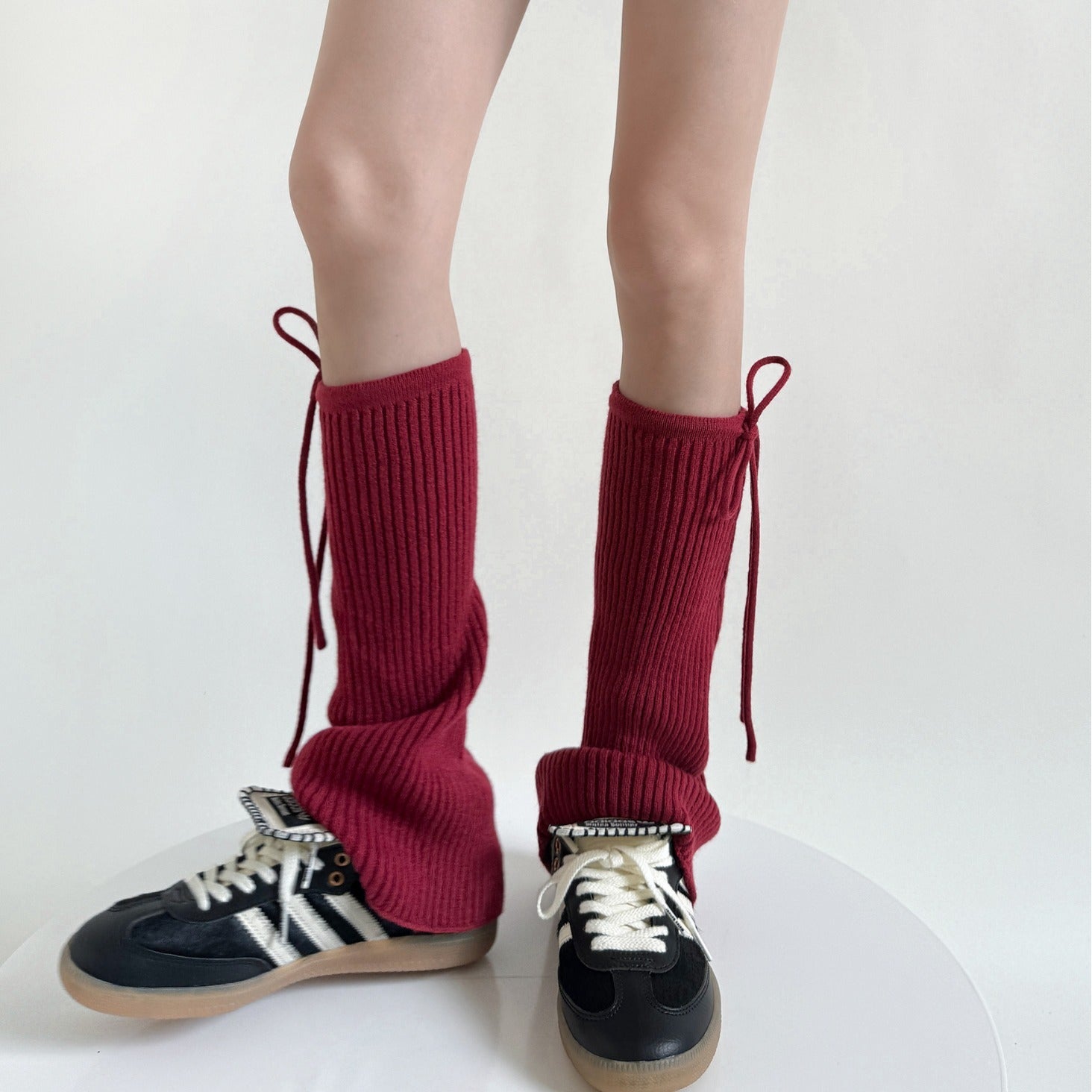 Pure Color Micro-la Pile Style Leg Warmer Milk White Calf Socks Spring And Autumn